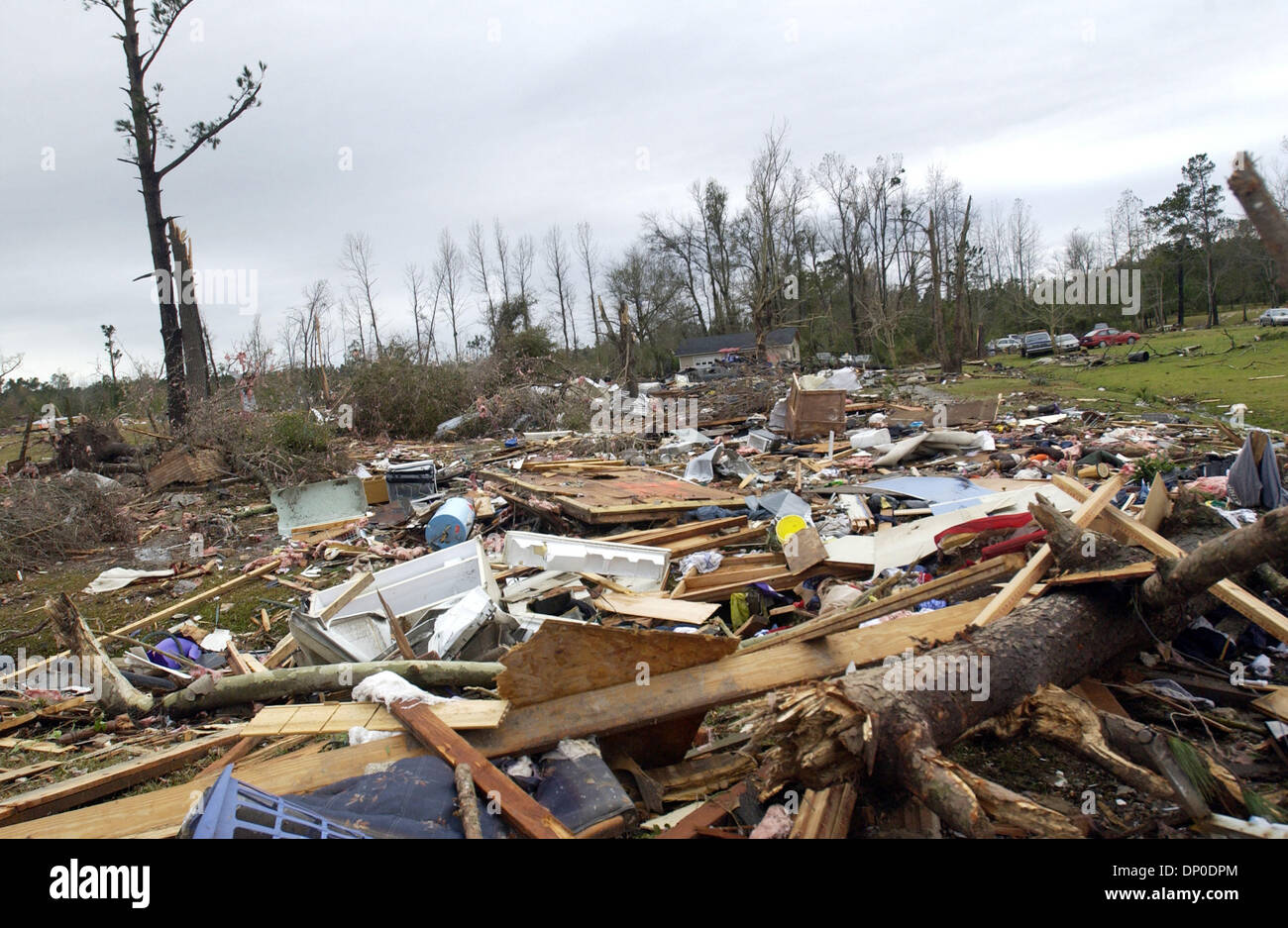 Nov 16, 2006; Riegelwood, NC, USA; Homes are demolished and cars are