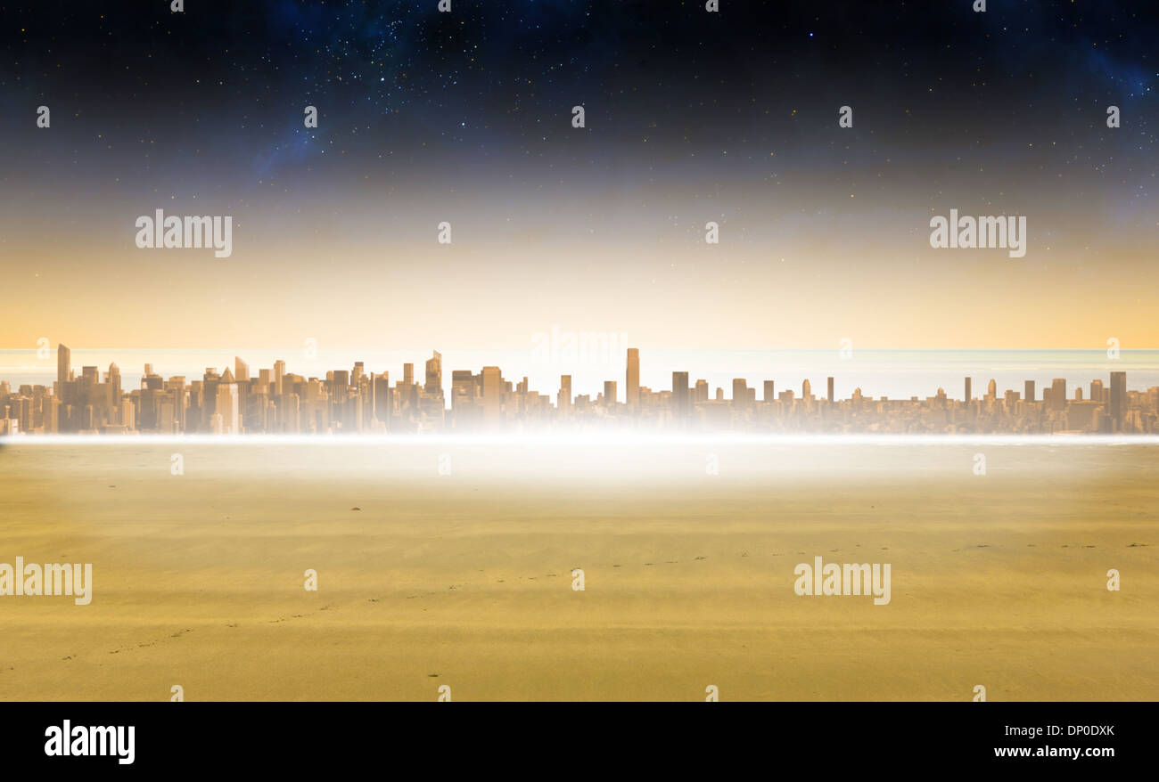 Cityscape on the horizon Stock Photo - Alamy
