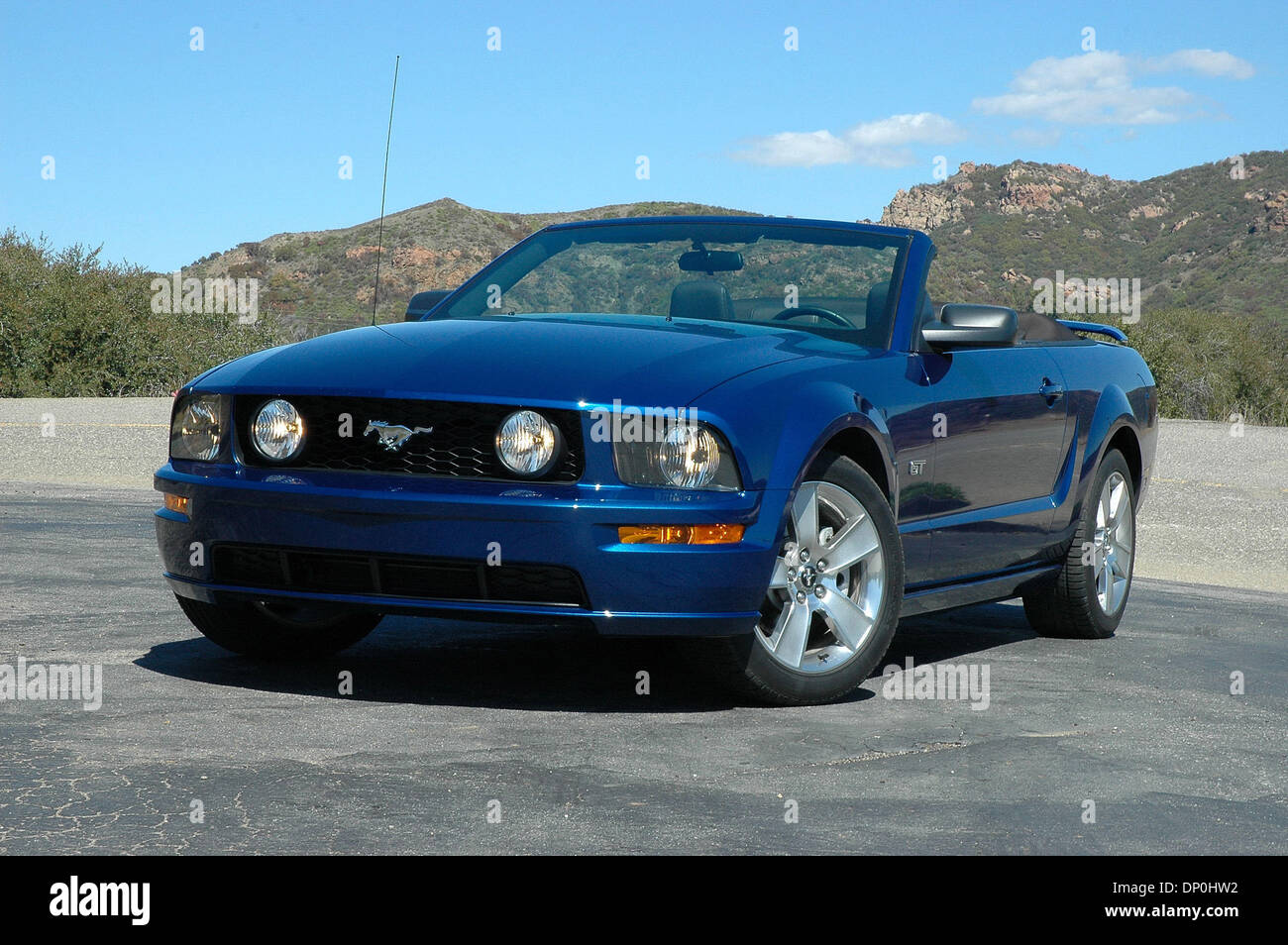 Mar 21, 2006; Los Angeles, CA, USA; The all-new Ford Mustang GT convertible with its exciting retro-modern styling cues taken from the 1967 Mustang GT and economical base price. It boasts a new, more powerful 300hp, 4.6 liter, all-aluminum V8 engine sitting inside the GT model. This more refined V8 engine is mated to a rugged Tremec T3650 5-speed manual, or the new optional 5-speed Stock Photo
