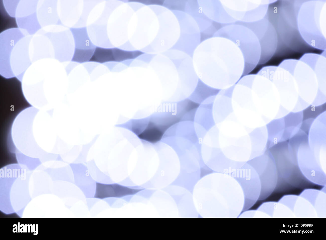 White lights blurry bokeh abstract of background. Stock Photo