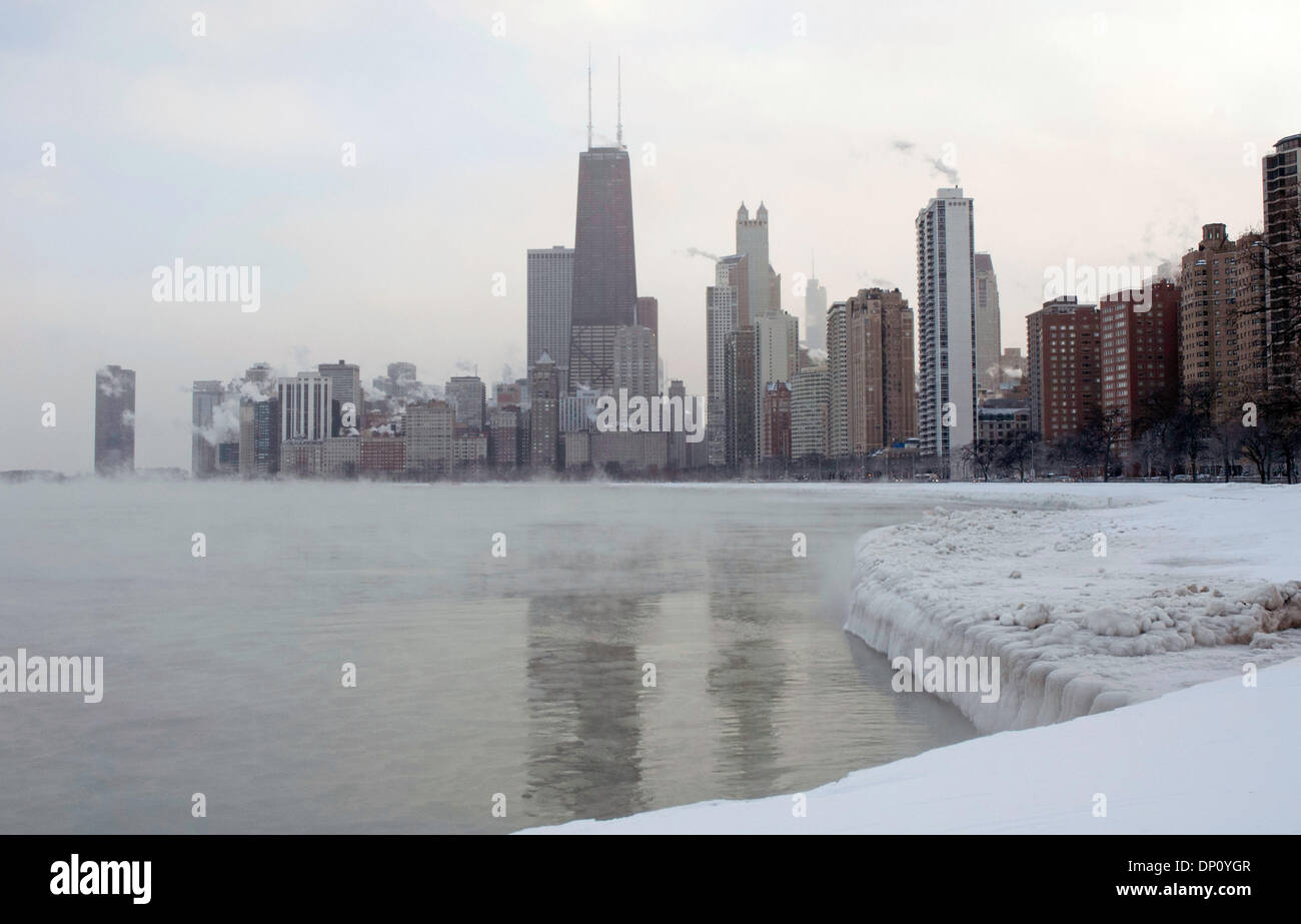 Chicago illinois usa 6th jan 2014 the coldest temperature in