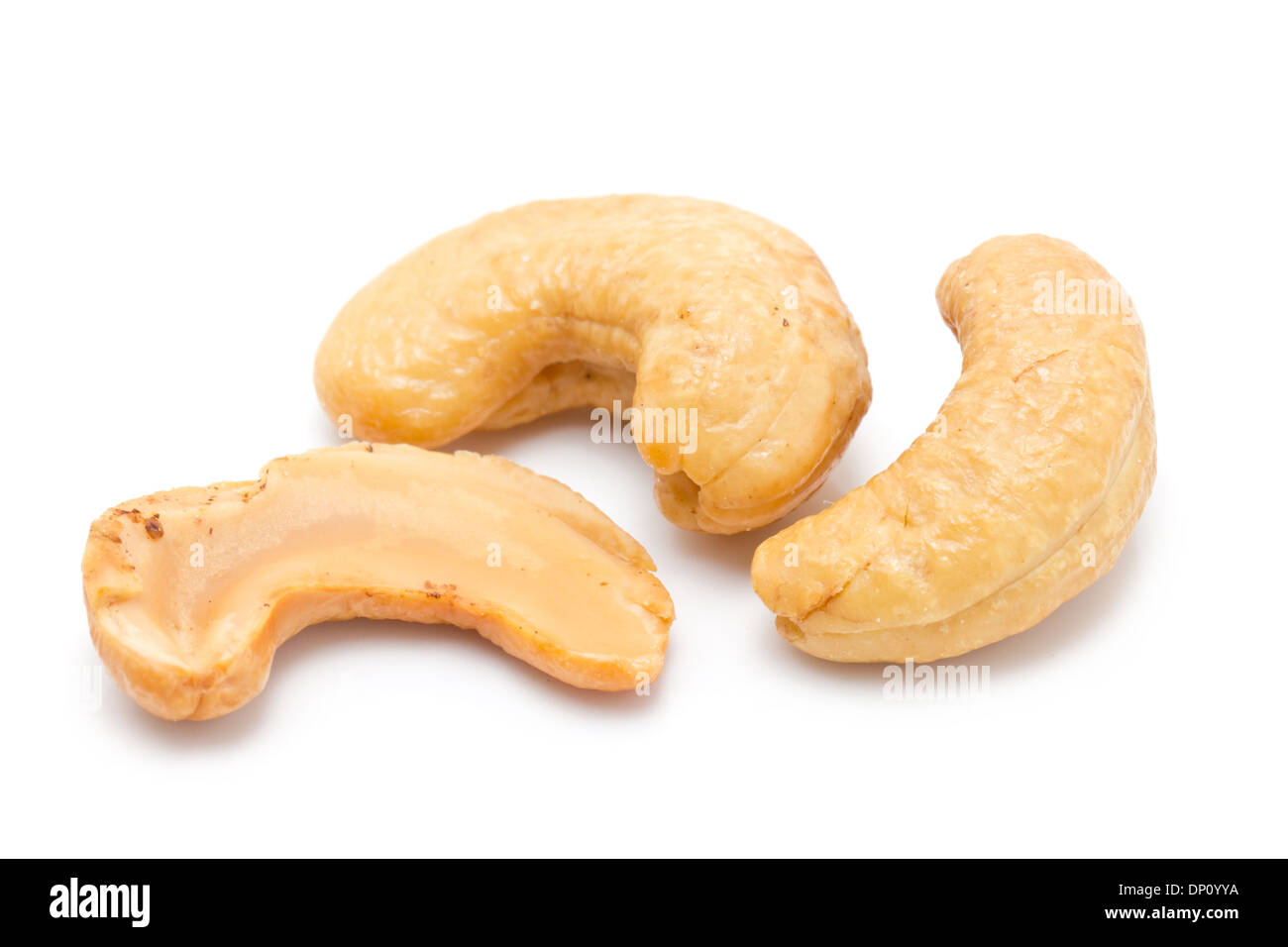 Cashew nuts isolated on white background. Stock Photo