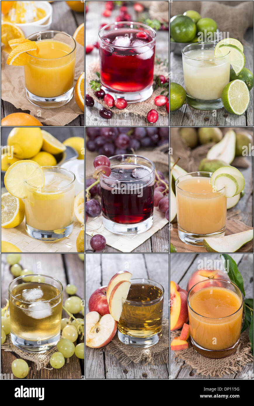 Different Juices in a glass with fresh fruits Stock Photo Alamy