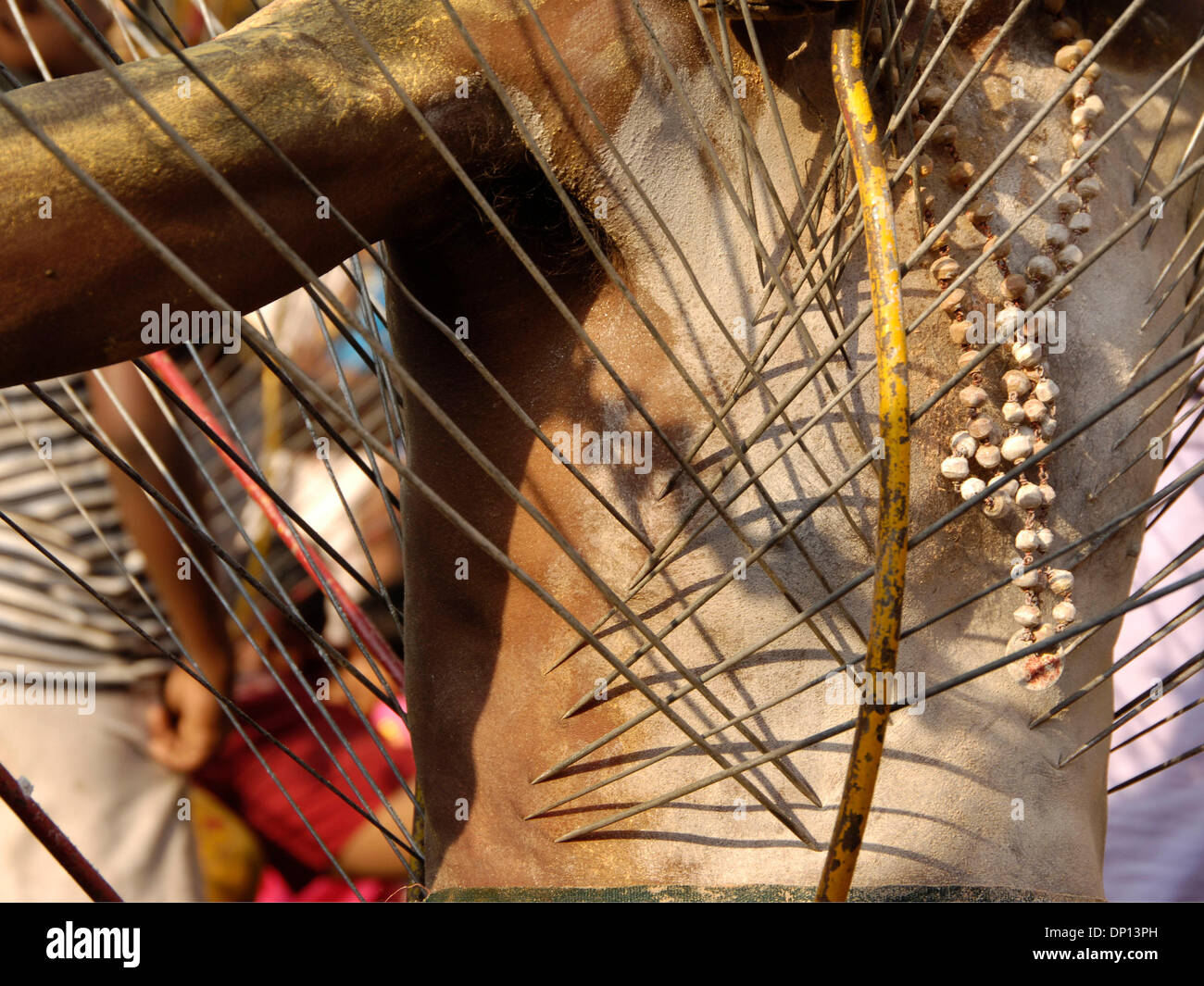 Apr 14, 2006; Chennai, Tamil Nadu, INDIA; An Amman Devotee pierces his ...