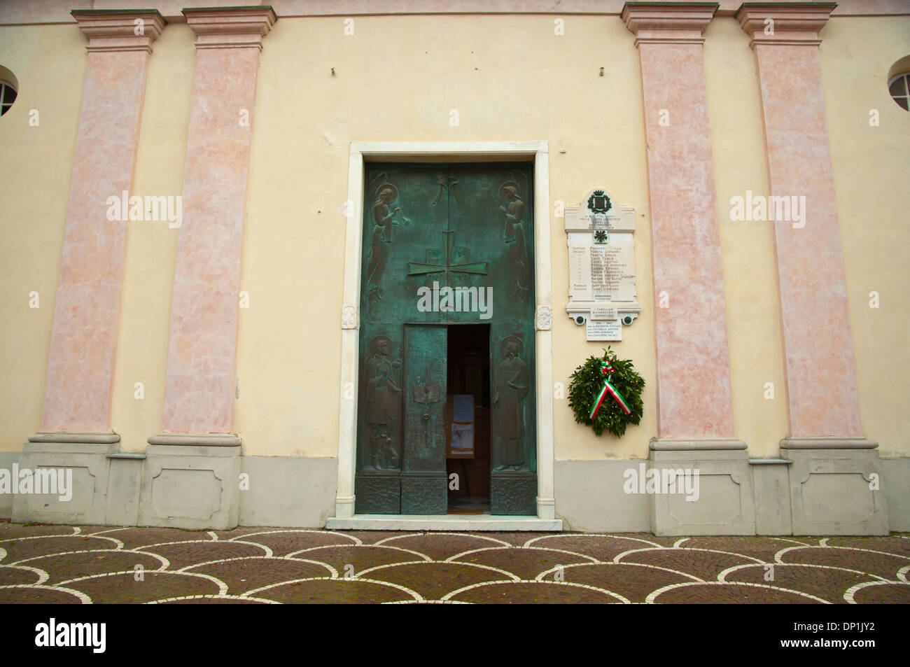 Chiesa di Santo Stefano church Casella town Liguria Italy Stock Photo