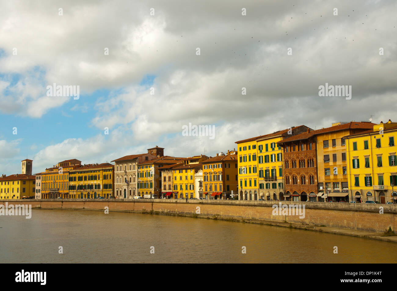 Lungarno Panciotti riverside street central Pisa city Tuscany region Italy Europe Stock Photo