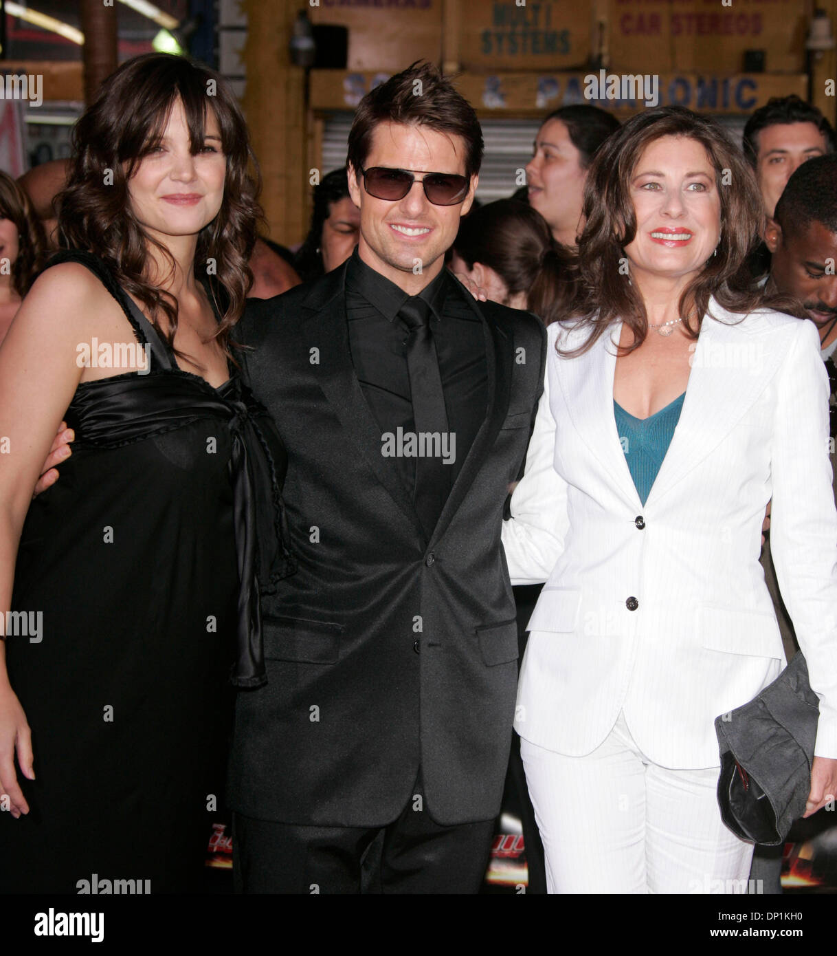 May 4, 2006; Hollywood, California, USA; Actress KATIE HOLMES, Producing  Partners TOM CRUISE & PAULA WAGNER at the Los Angeles Fan Screening of  'Mission Impossible 3' held at the Chinese Theatre. Mandatory