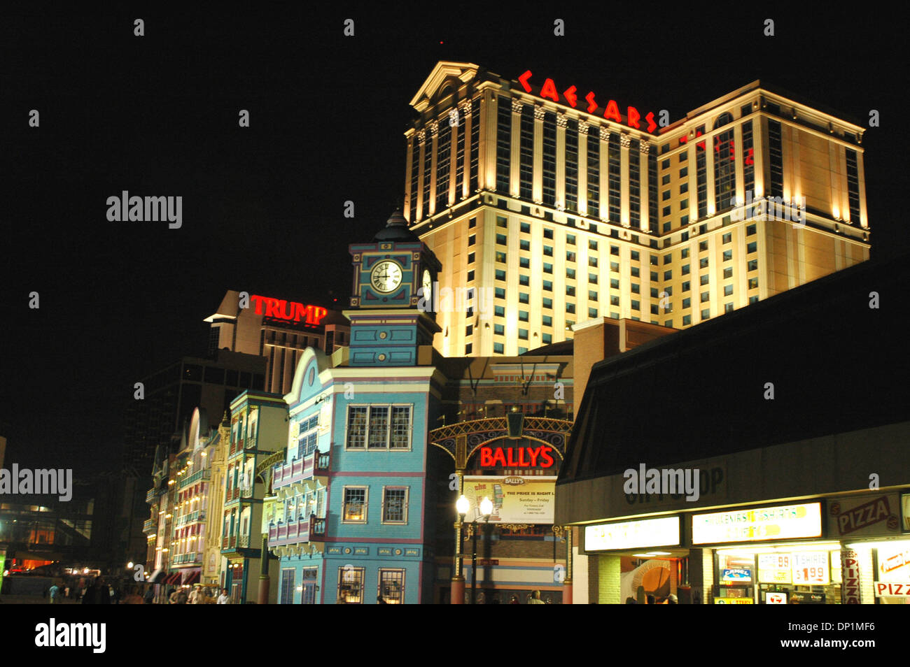 May 06, 2006; Atlantic City, NJ, USA; Atlantic City is always turned on, with attractions such as Caesars Palace, Trump Plaza, and Bally's Casino, pictured at night, the skyline view from the boardwalk in Atlantic City, NJ, on May 6, 2006. Mandatory Credit: Photo by Tina Fultz/ZUMA Press. (©) Copyright 2006 by Tina Fultz Stock Photo