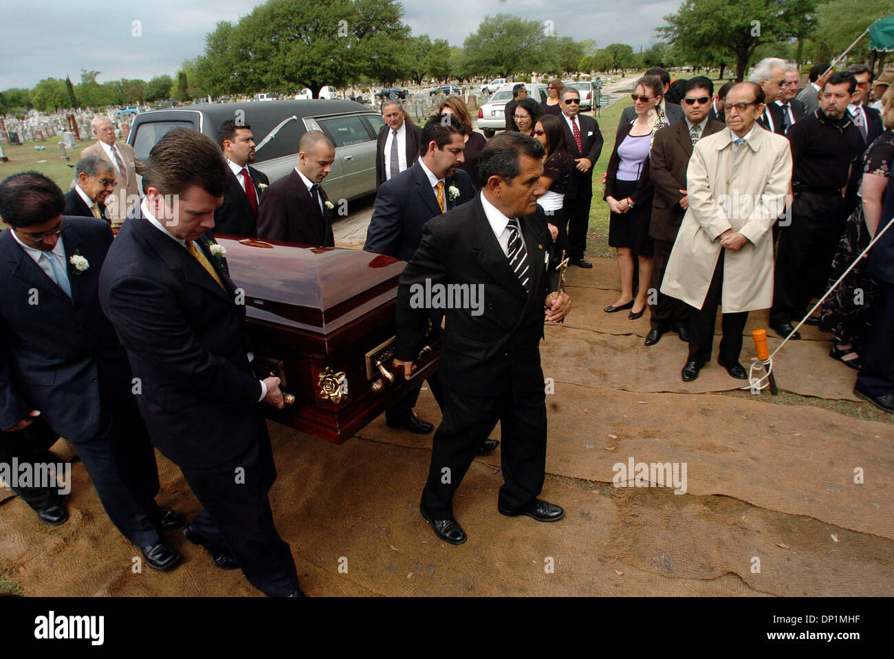 May 06, 2006; San Antonio, TX, USA; The casket of singer and entertainer  Rosita Fernandez, who died on Tuesday at age 88, arrives for burial at San  Fernando Cemetery No. 2 on