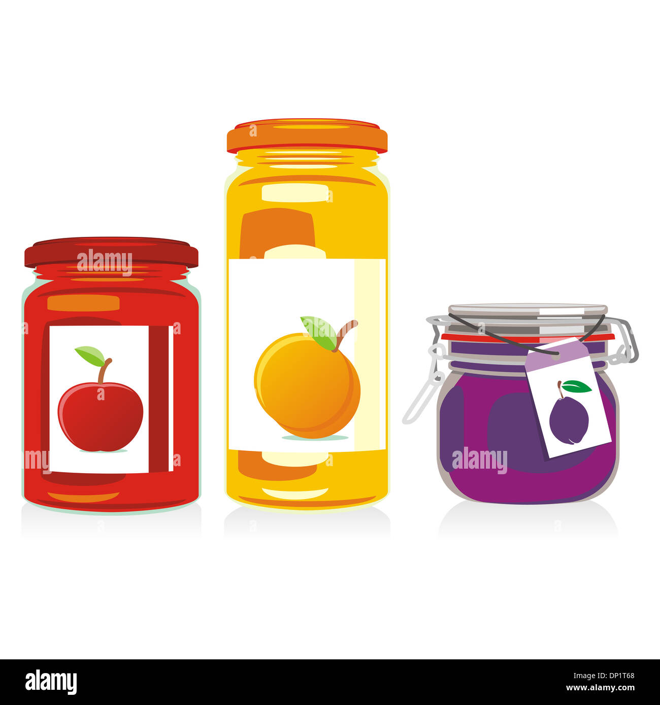 vector illustration of isolated jam jars set Stock Photo