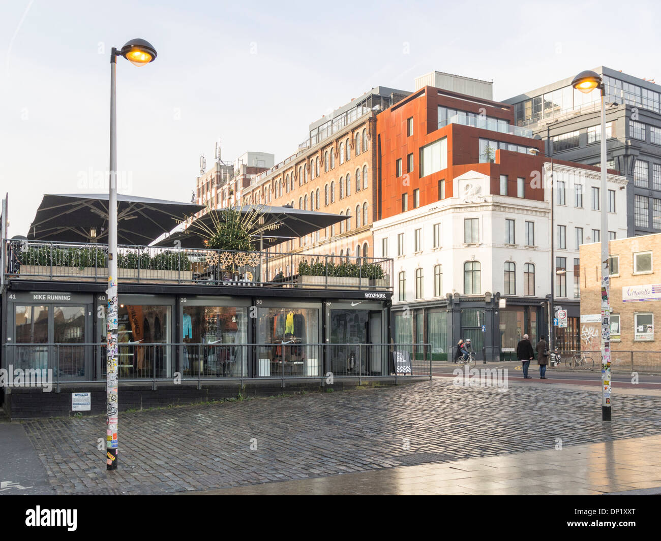 Bethnal Green Road near Shoreditch High Street station and Boxpark pop