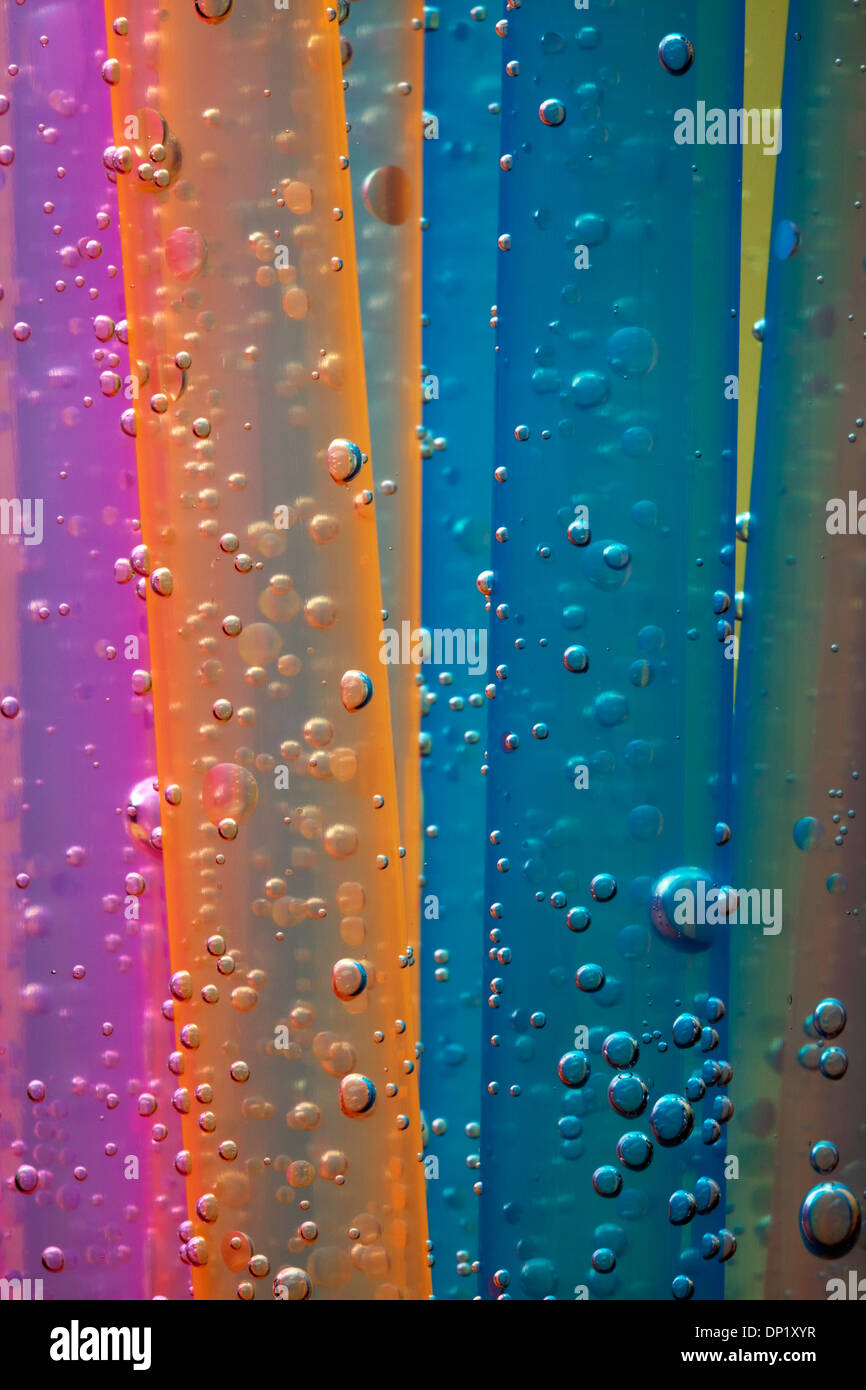 Colorful straws with air bubbles Stock Photo