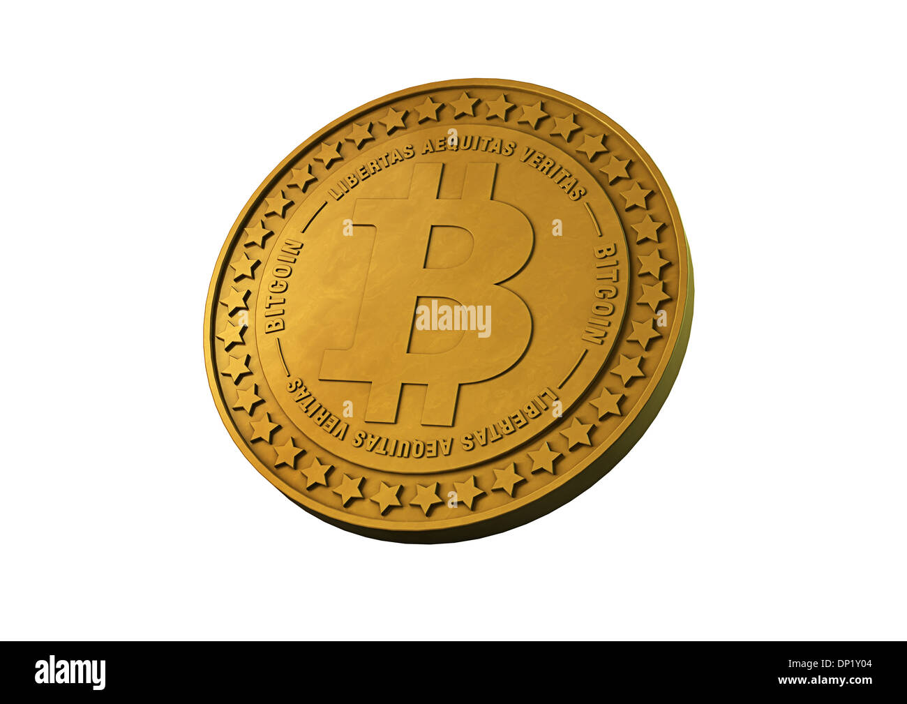 3D Bitcoin on white. Computer generated render Stock Photo