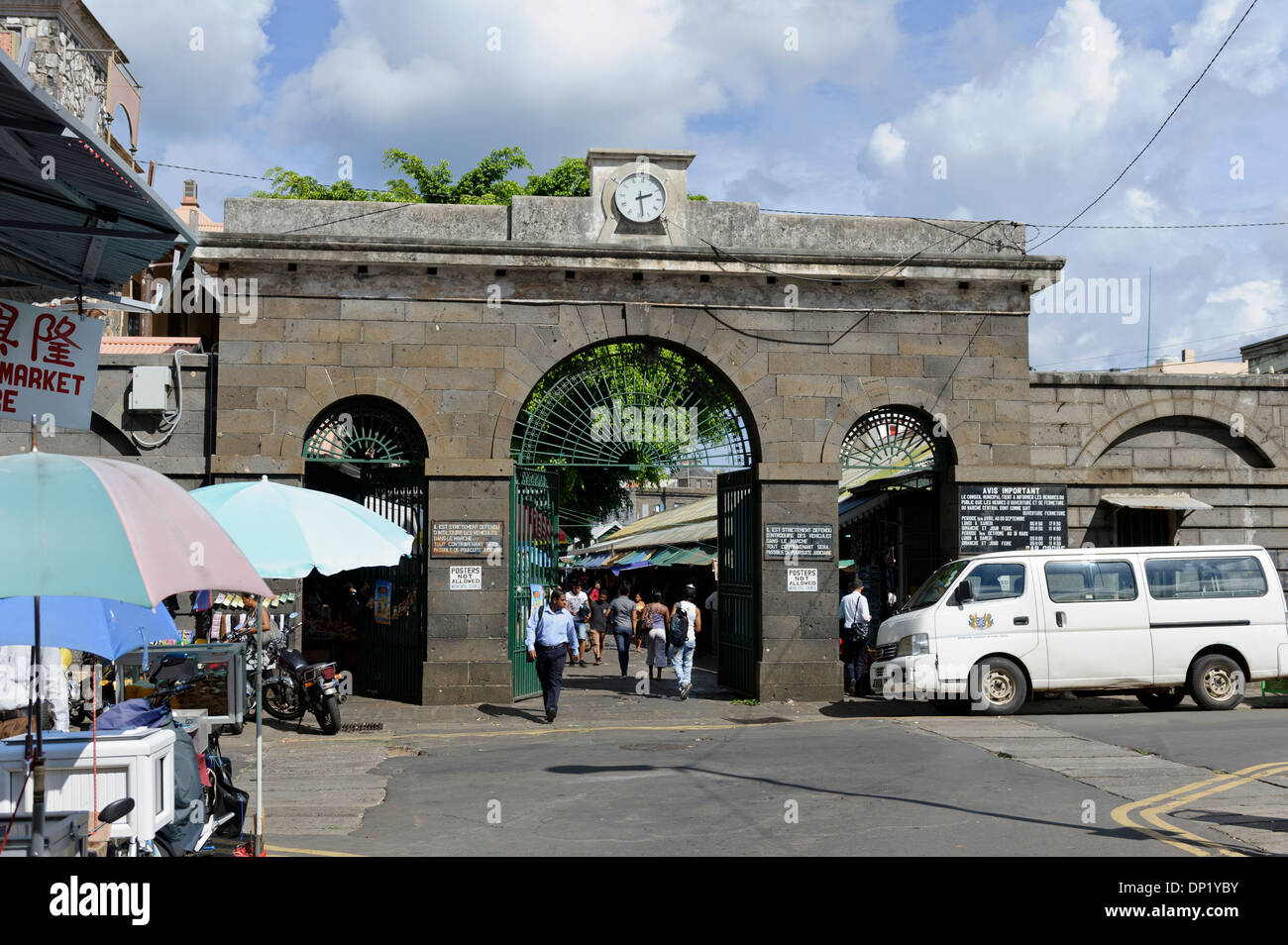 Exterior wall of the Central Market main entrance, Port Louis, Mauritius  Stock Photo - Alamy