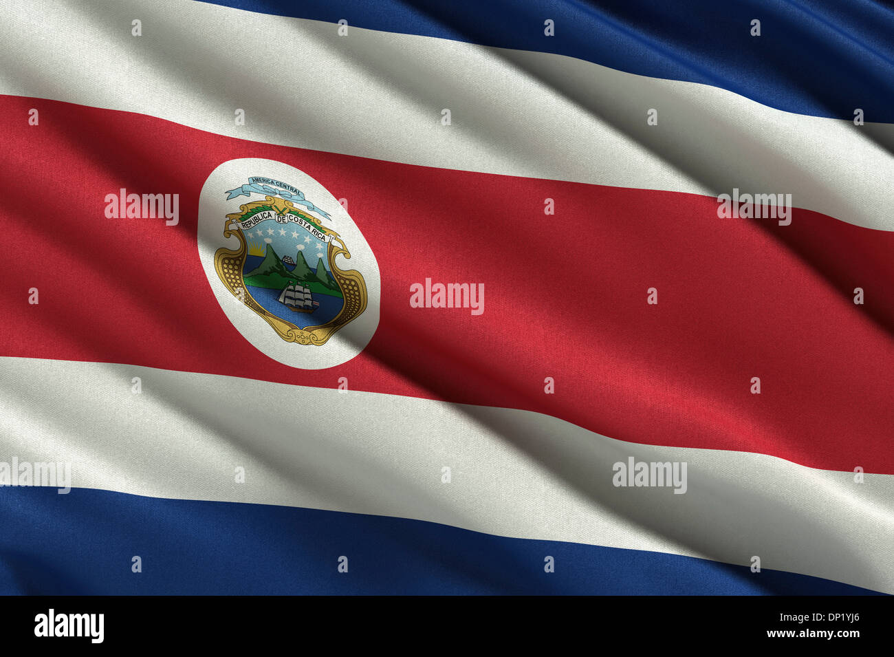 Flag of Costa Rica waving in the wind Stock Photo Alamy