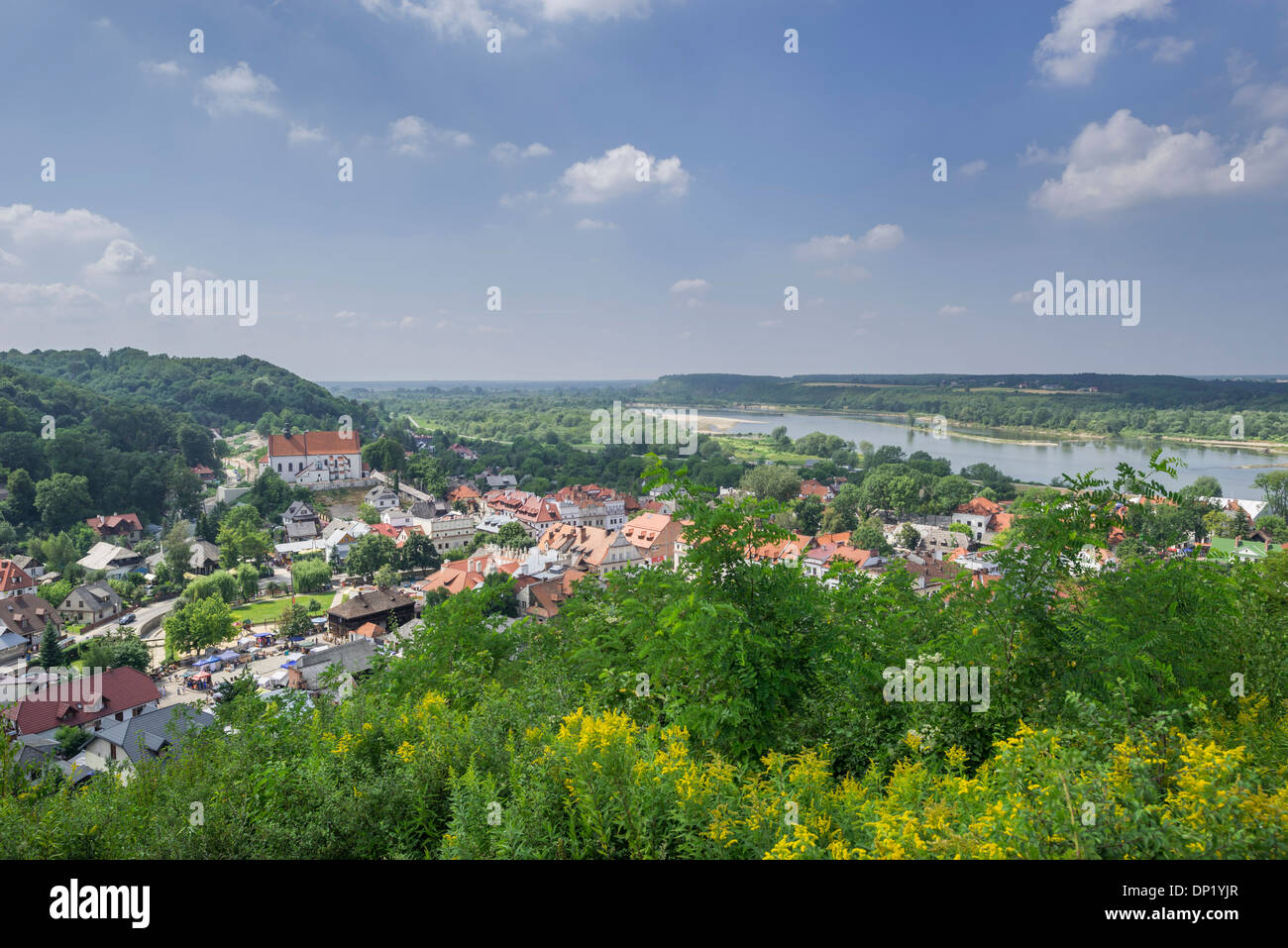 View over the city from the Hill of Three Crosses, Cholewianka, Kazimierz Dolny, Lublin Voivodeship, Poland Stock Photo