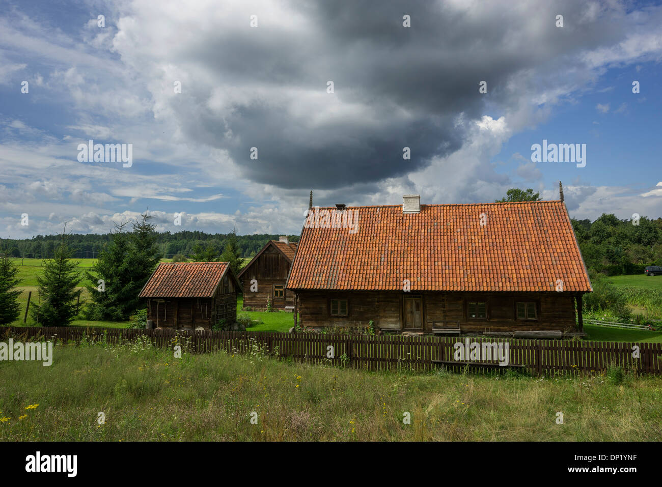 Museum village, Mostek, Nowe Kiełbonki, Piecki, Warmian-Masurian Voivodeship, Poland Stock Photo