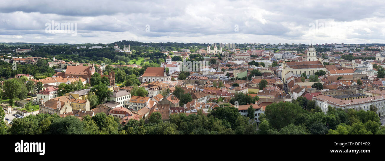 View from the Gediminas Tower of Vilnius, Senamiestis or Vilnius Old Town, Vilnius, Vilnius district, Lithuania Stock Photo
