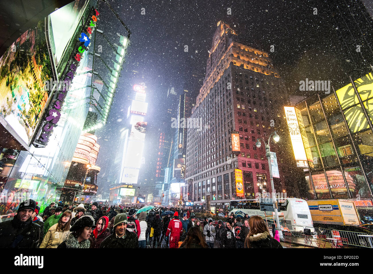 American town snow neon night hires stock photography and images Alamy