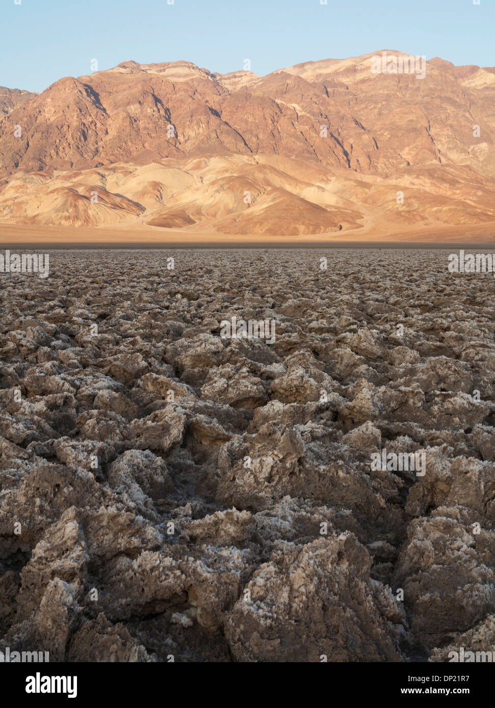 Eroded rock salt pinnacles on the Devil's Golf Course, a salt pan in ...