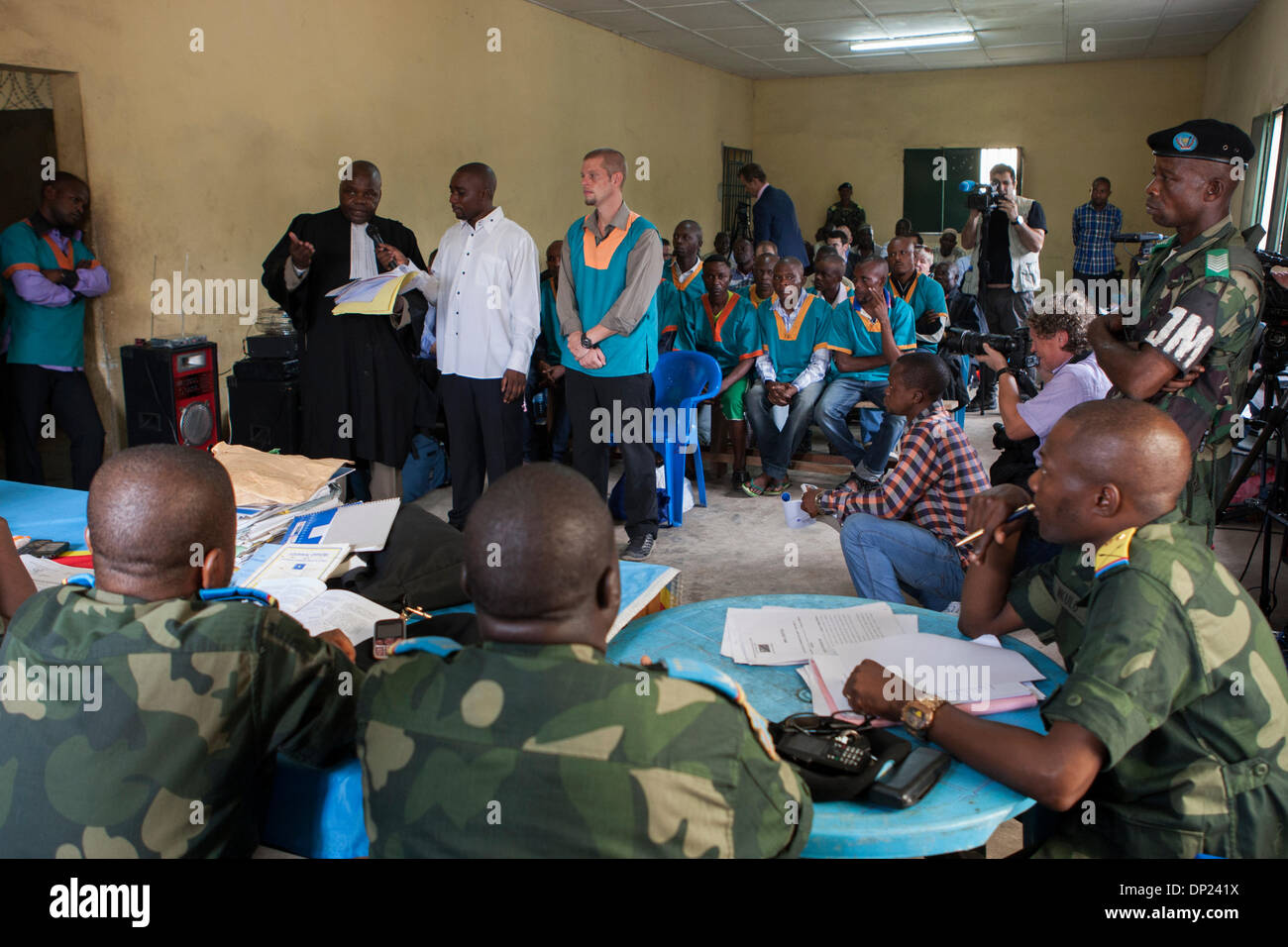 Kinshasa, Democratic Republic of Congo . 07th Jan, 2014. The trial of British/Norwegian citizen Joshua French, charged with murdering his cell mate Norwegian citizen Tjostolv Moland, was postponed today after the defence objected on the quality of the translator. Tjostov Moland was found dead in the cell on August 18th 2013. They have both been in prison in the Democratic Republic of Congo since 2009 after having been found guilty of murdering their driver  Abedi Kasongo. Credit:  Rey T. Byhre/Alamy Live News Stock Photo