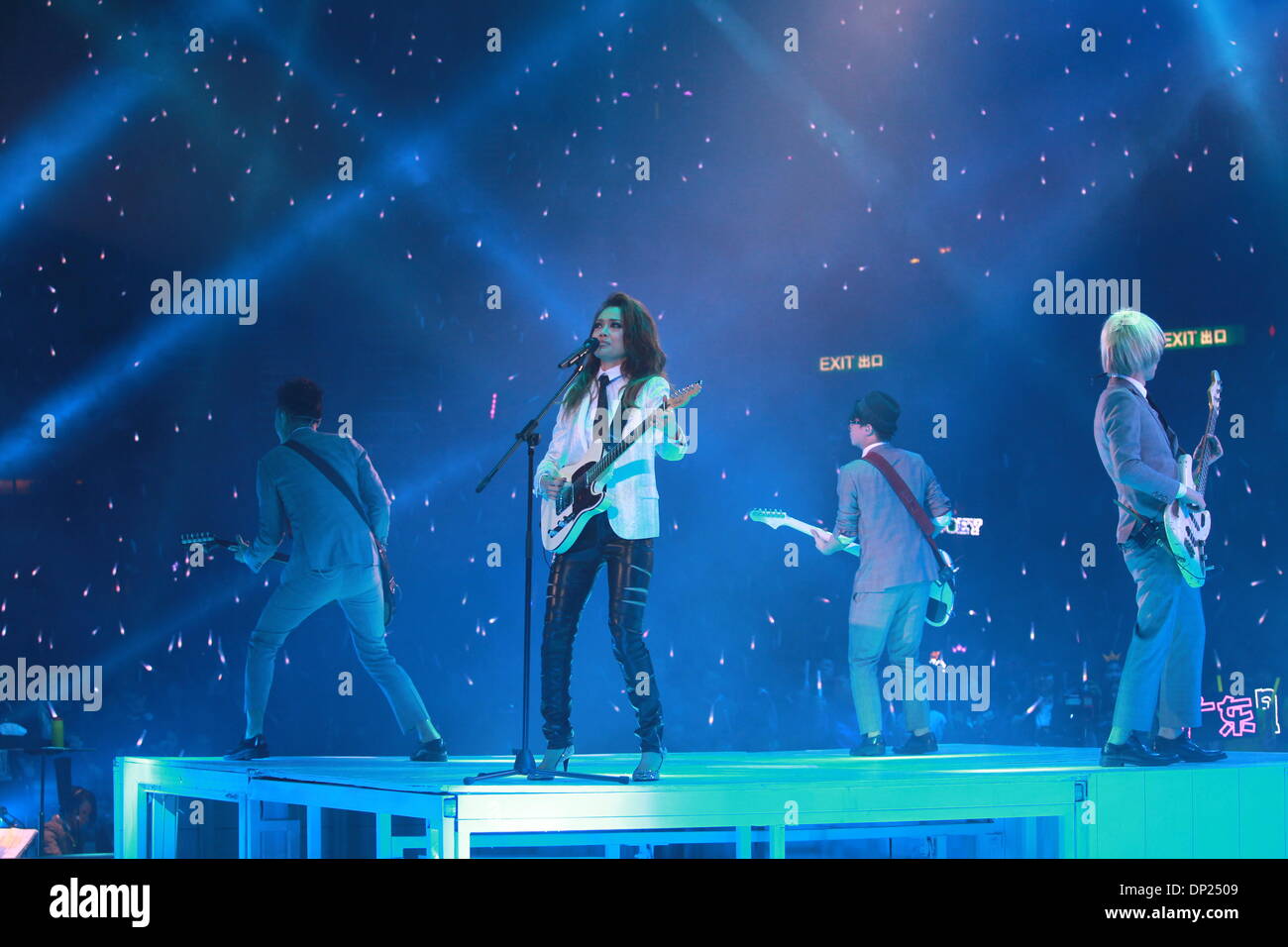 Hong Kong, China. 6th Jan, 2014. Singer Joey Yung performs at her 15th concert in Hong Kong, China on Monday January 6, 2014. Credit:  TopPhoto/Alamy Live News Stock Photo