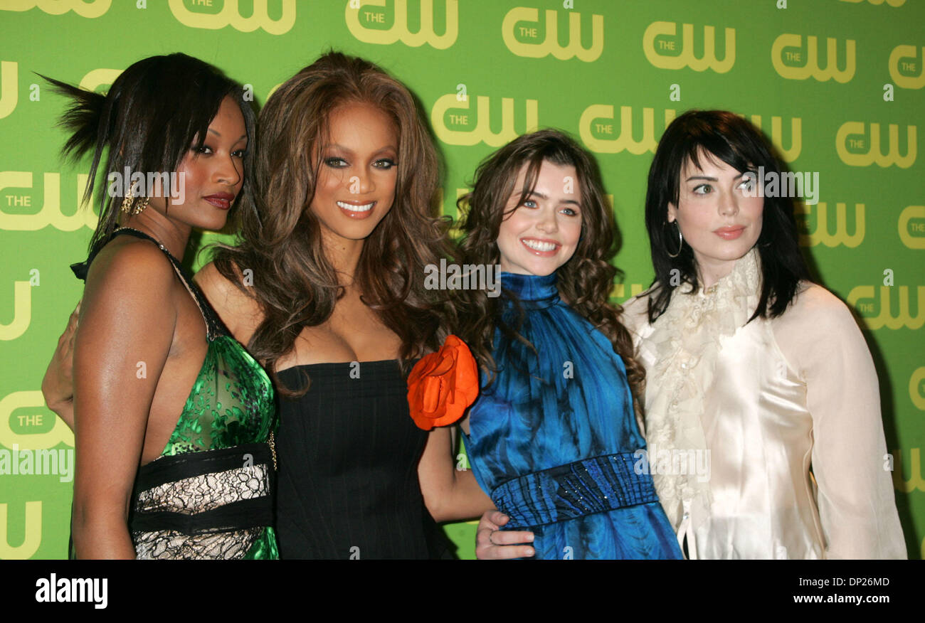 May 18, 2006; New York, NY, USA; (L-R) Model winner of 'America's Next Top Model' DANIELLE EVANS, TYRA BANKS , NICOLE LINKLETTER and YOANNA HOUSE at the arrivals for the CW 2006-2007 Primetime Upfront held at Madison Square Garden. Mandatory Credit: Photo by Nancy Kaszerman/ZUMA Press. (©) Copyright 2006 by Nancy Kaszerman Stock Photo