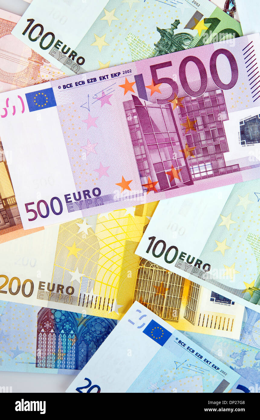 view of a diverse group of European banknotes Stock Photo - Alamy