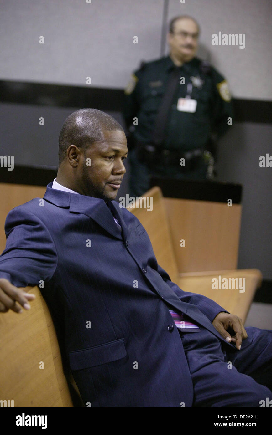 May 24, 2006; West Palm Beach, FL, USA; Terry Glover in court in a paternity suit in Judge Karen Martin's courtroom. Glover claims he is the biological father of Jerrod Miller. Mandatory Credit: Photo by Greg Lovett/Palm Beach Post/ZUMA Press. (©) Copyright 2006 by Palm Beach Post Stock Photo