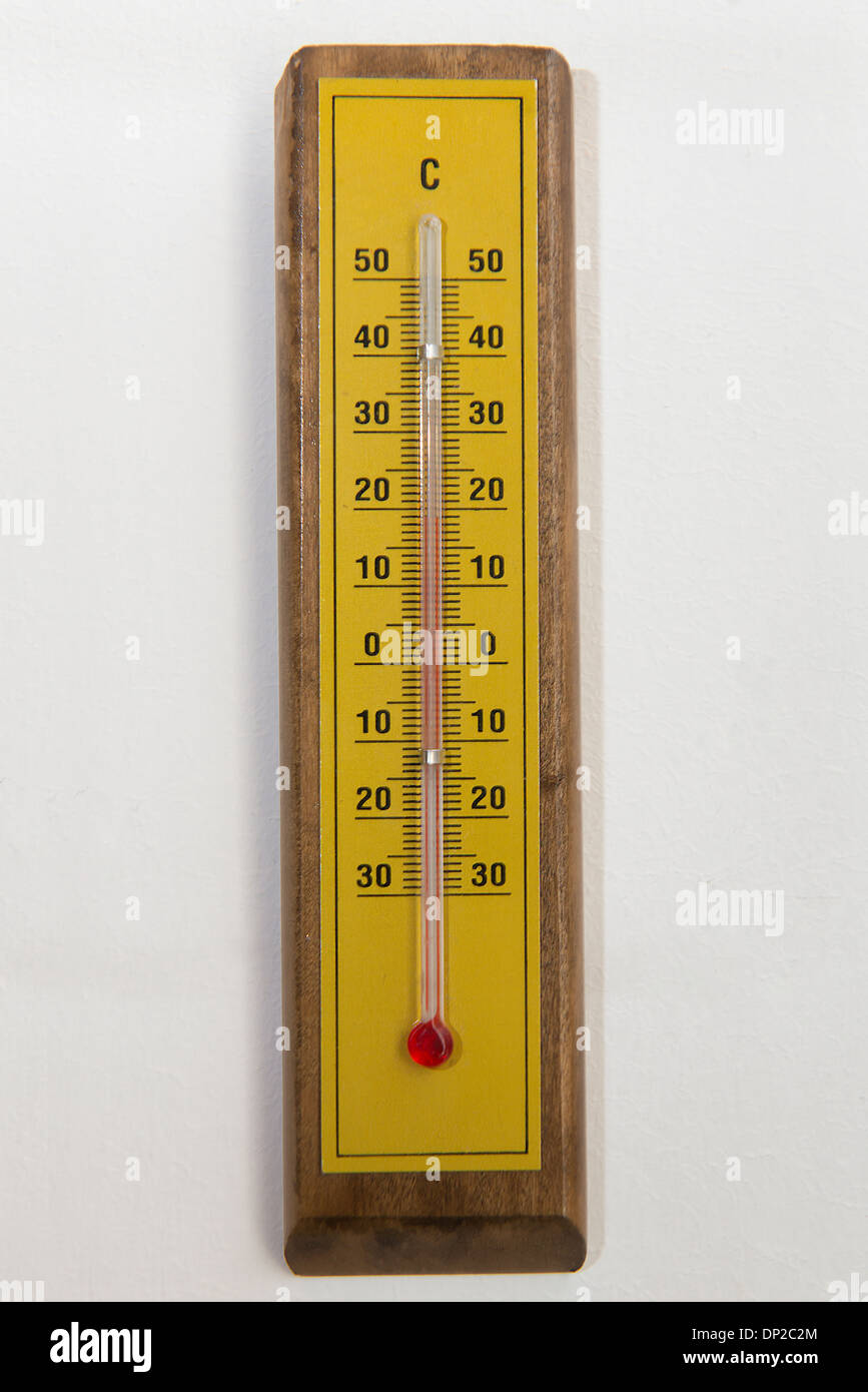 Thermometer for Measuring Air Temperature on White Background. Front View  Stock Photo - Image of fahrenheit, meter: 196742528