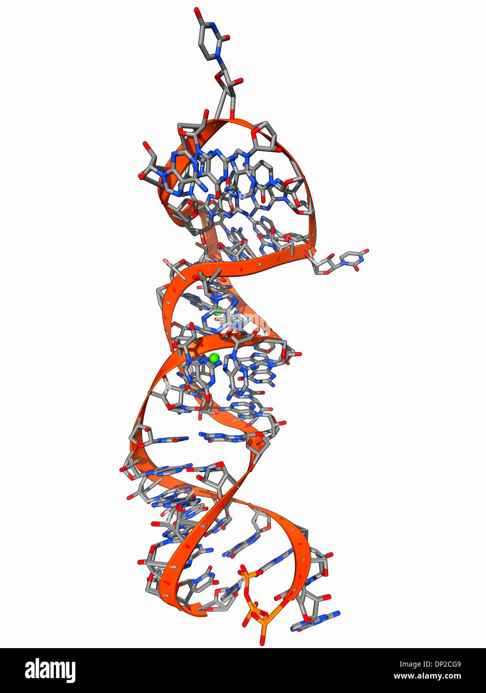 RNA stem-loop motif, molecular model Stock Photo
