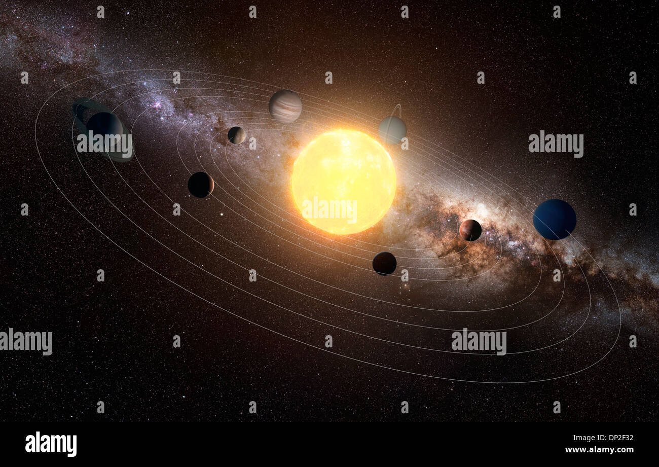 Solar system, artwork Stock Photo