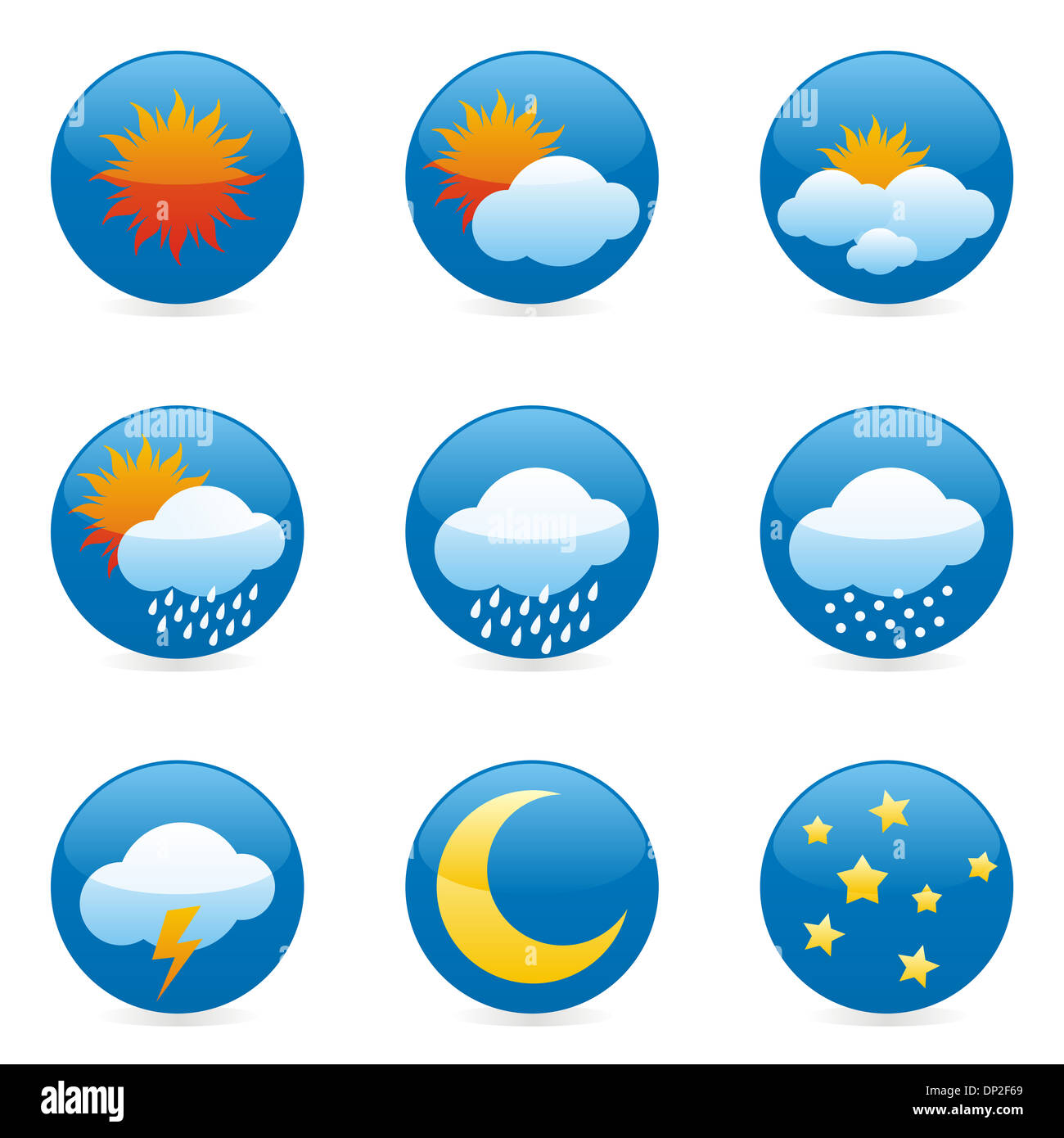 vector illustration of isolated weather icons Stock Photo - Alamy