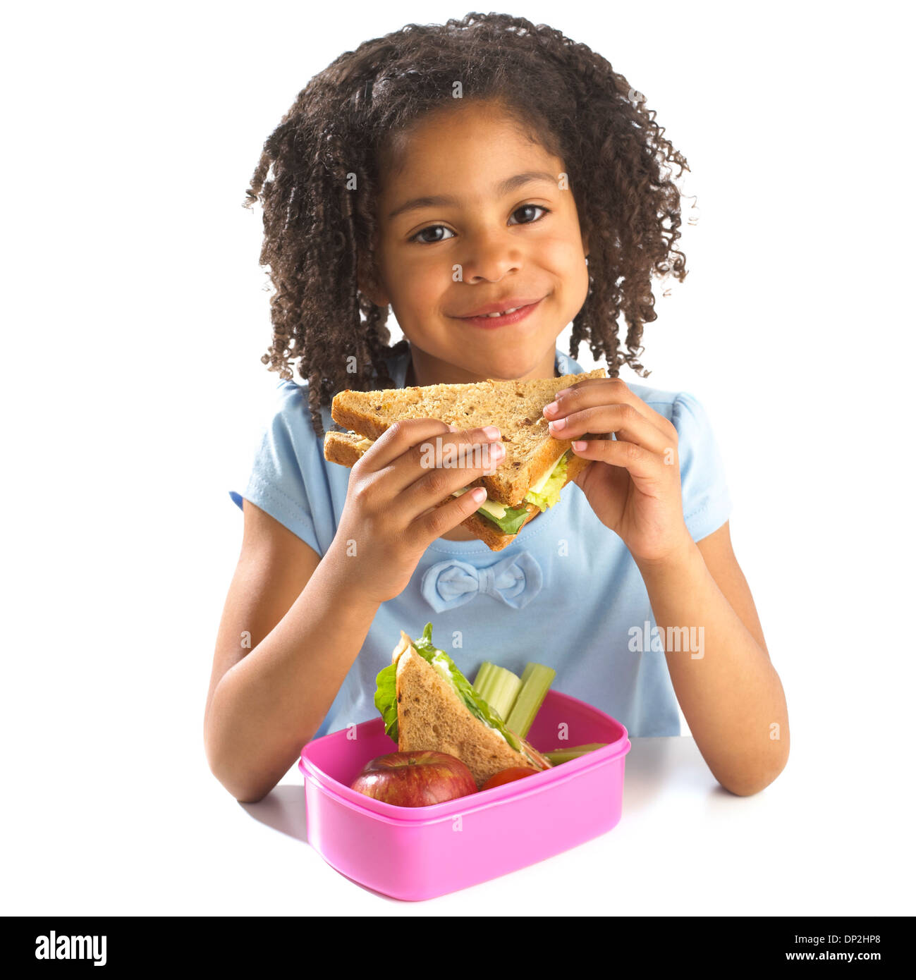Year Old Preschooler Girl Eating Snacks Lunch Box While Travelling Stock  Photo by ©encrier 606649056