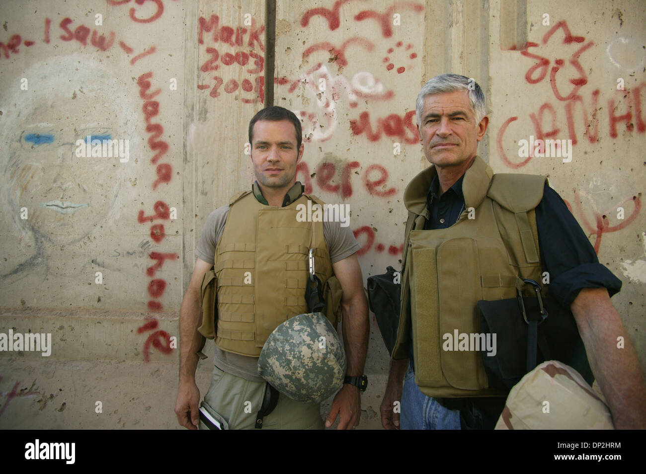 Jun 05, 2006; Baghdad, IRAQ; National Geographic staff writer NEIL SHEA (L) and photographer JAMES NACHTWEY (R) while on assignment together for National Geographic in Baghdad June 5 2006. Mandatory Credit: Photo by David Honl/ZUMA Press. (©) Copyright 2006 by David Honl Stock Photo
