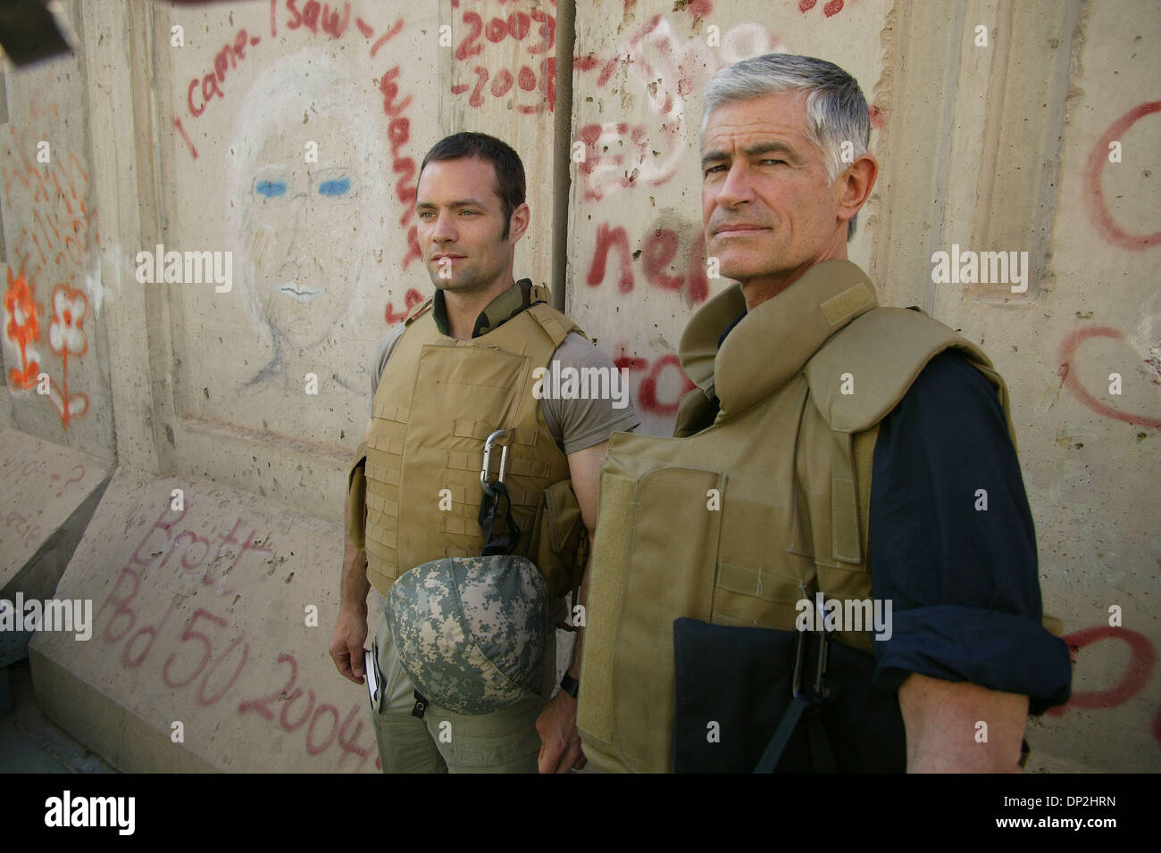 Jun 05, 2006; Baghdad, IRAQ; National Geographic staff writer NEIL SHEA (L) and photographer JAMES NACHTWEY (R) while on assignment together for National Geographic in Baghdad June 5 2006. Mandatory Credit: Photo by David Honl/ZUMA Press. (©) Copyright 2006 by David Honl Stock Photo