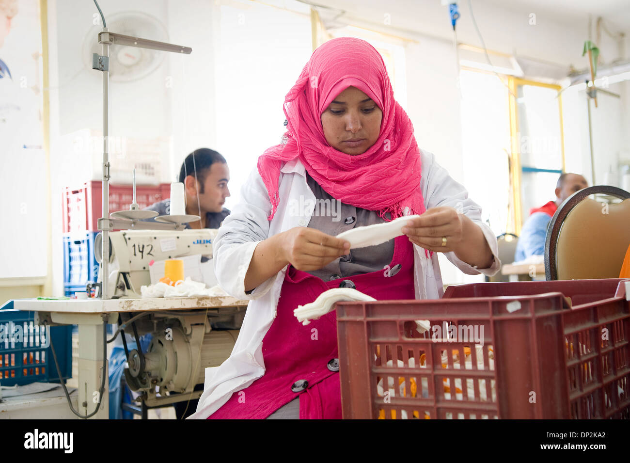 EGYPT, BELBEIS Many young women work at Naturetex factory at SEKEM