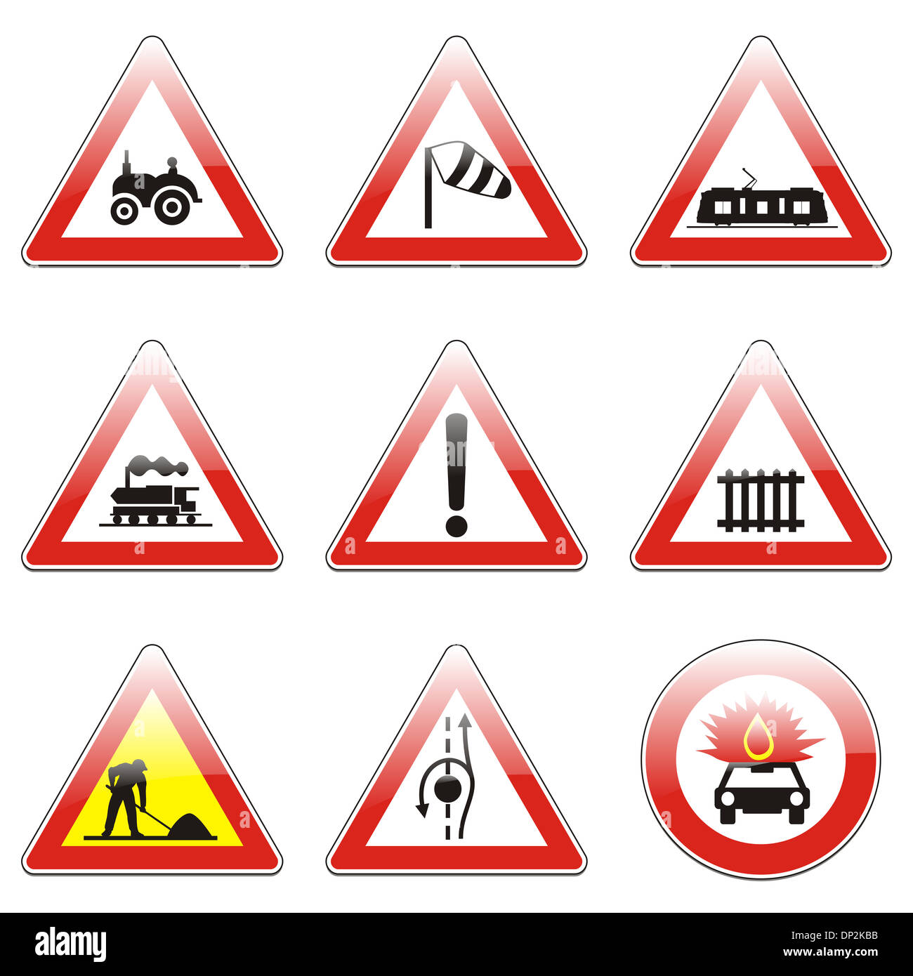 isolated european road signs with details Stock Photo - Alamy