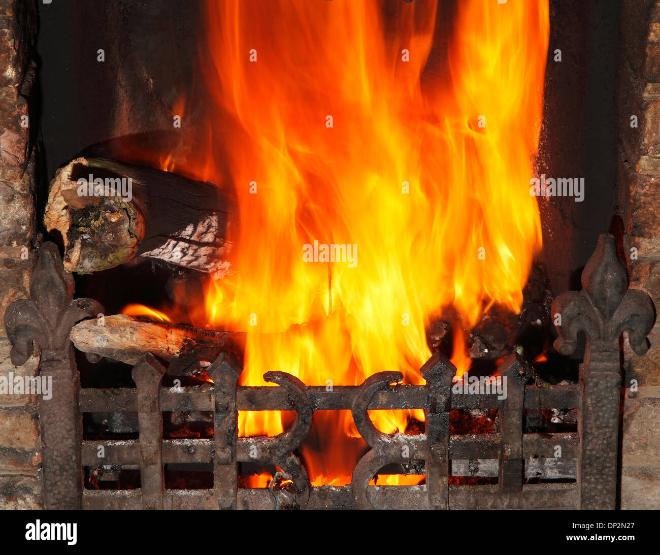 Fire in domestic hearth, heat flame flames heating fireside warmth