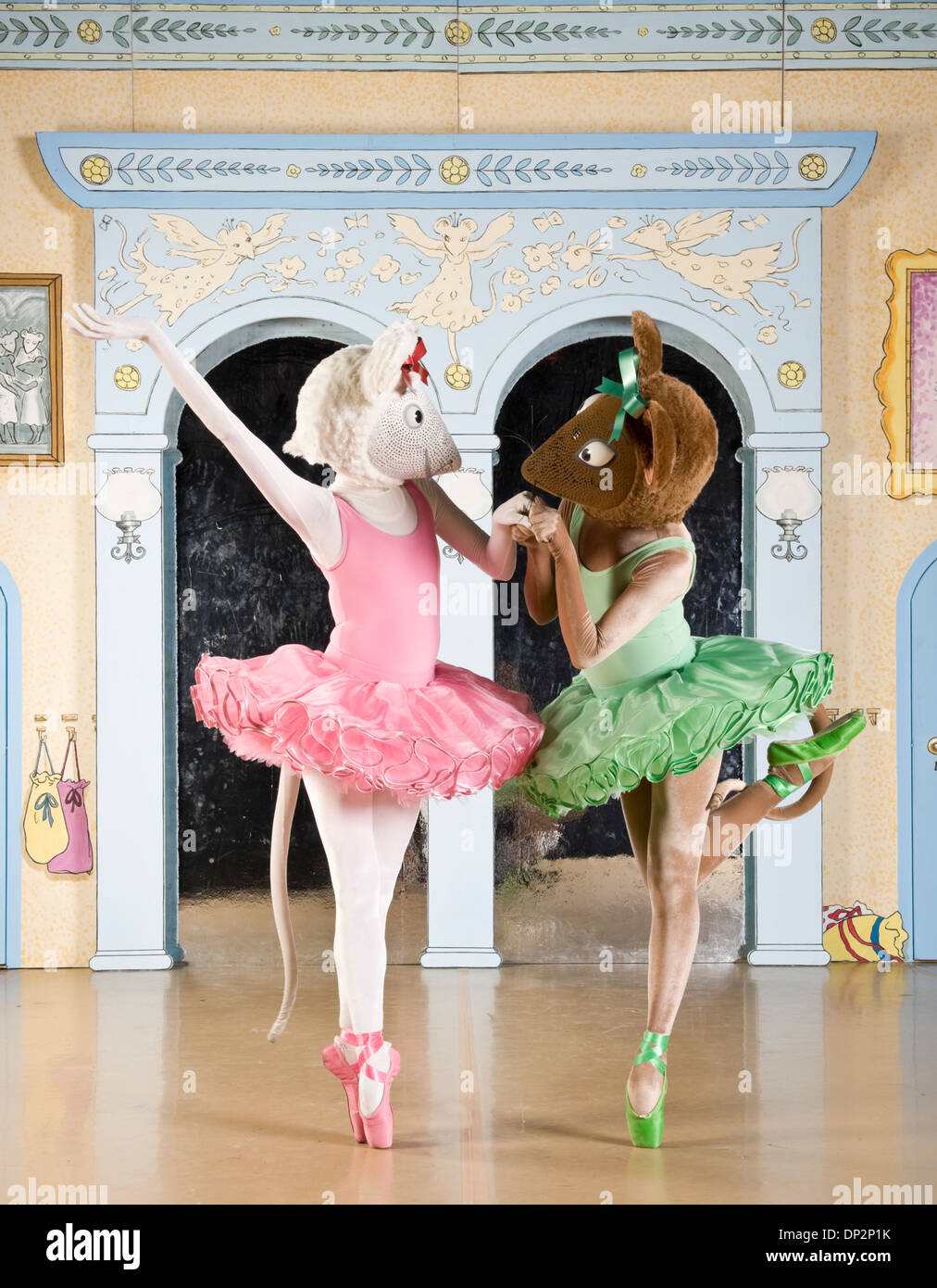 Angelina Ballerina and friend en pointe photographed on stage Stock Photo -  Alamy