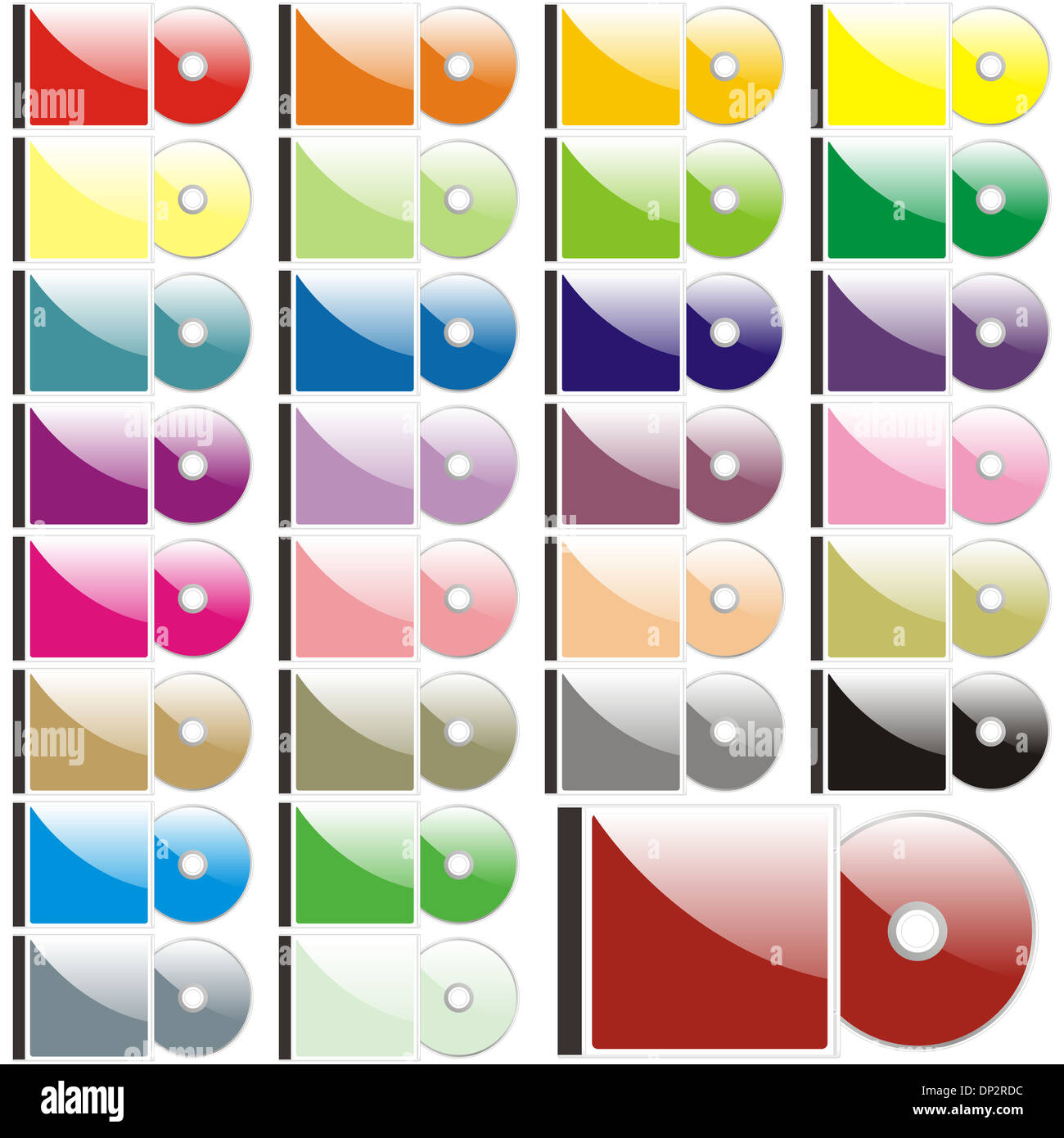 vector twenty-five colored CD and case ready to use Stock Photo - Alamy