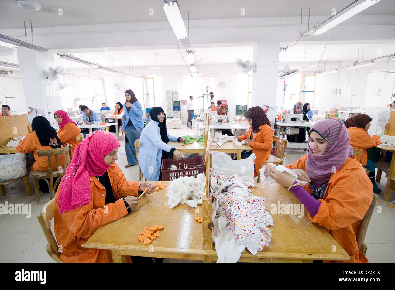EGYPT, BELBEIS Many young women work at Naturetex factory at SEKEM