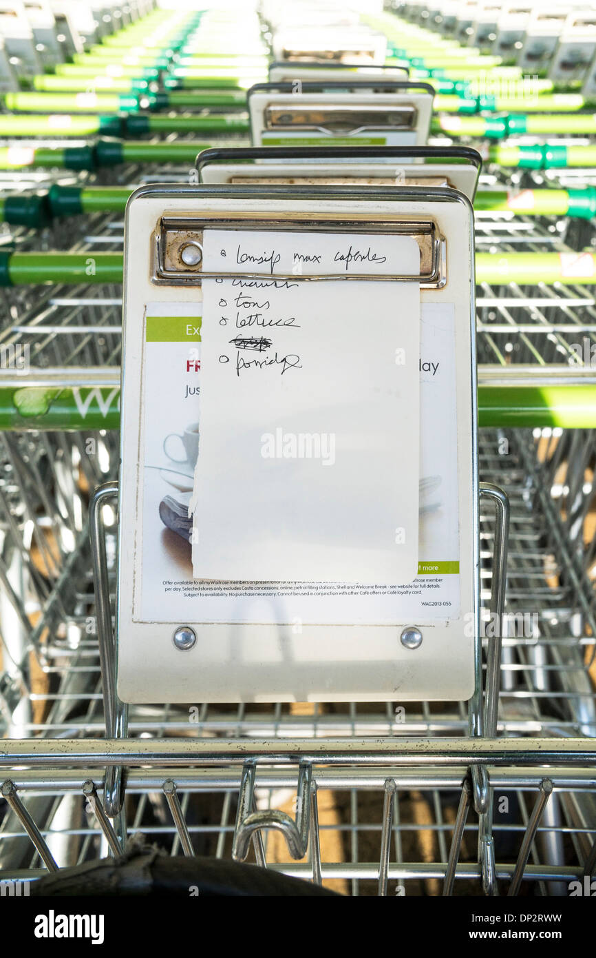 Shopping trolley clipboard list hi-res stock photography and images - Alamy