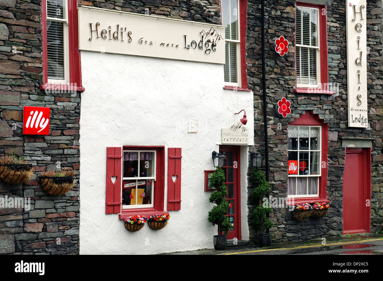 Heidi's Grasmere Lodge Hotel in the village of Grasmere, the Lake District, Cumbria, England, UK Stock Photo