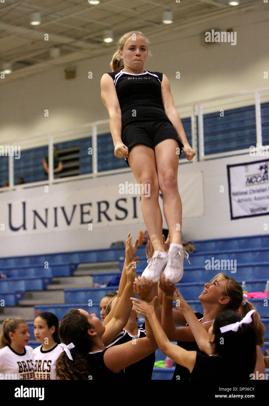 Cheerleading Stunts On The Beach