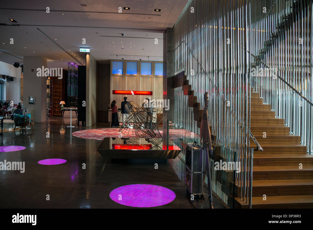 W Hotel Reception Area, Taipei, Taiwan Stock Photo
