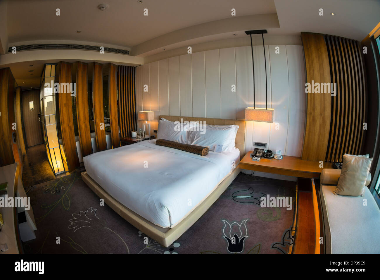 W Hotel room, Taipei, Taiwan Stock Photo