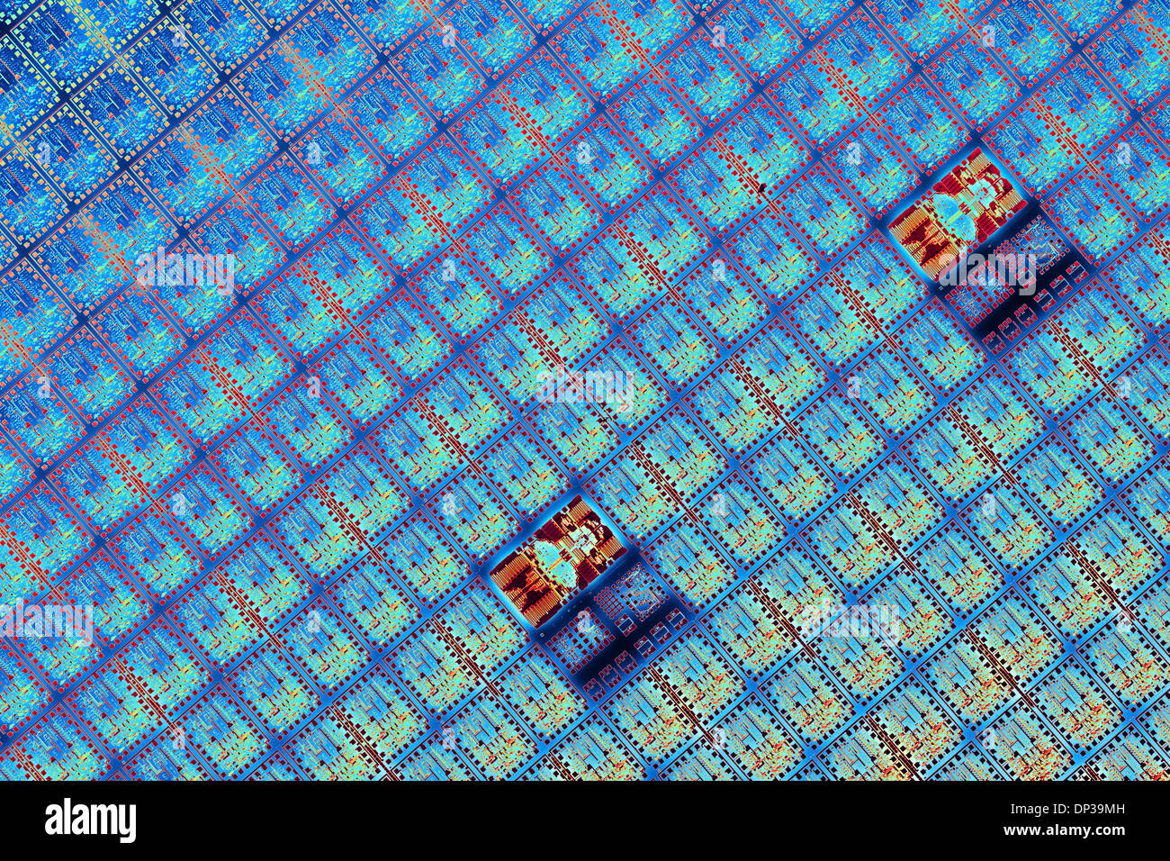 Semiconductor wafer, artwork Stock Photo