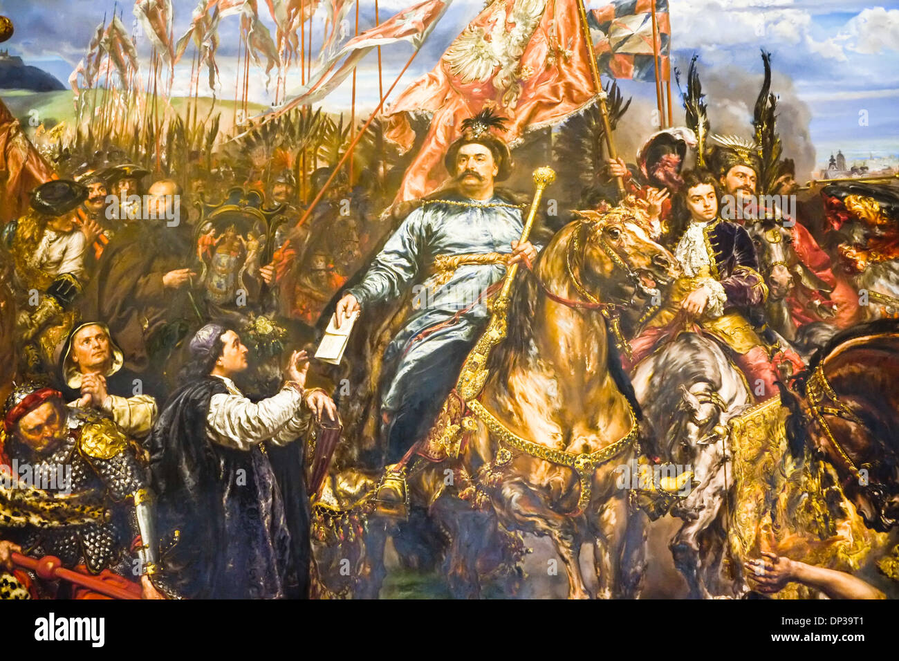 Sobieski sending message of victory to the Pope, 1883, Jan Matejko, 1838-1893, vatican museums, Rome, Italy Stock Photo