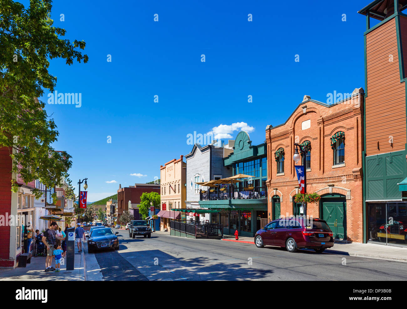 Shops on Main Street in downtown Park City, Utah, USA Stock Photo